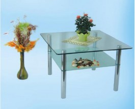 Kwadratowy szklany stolik na nóżkach metalowych - MARCIN ŁUGIEWICZ Nowe Miasto Lubawskie