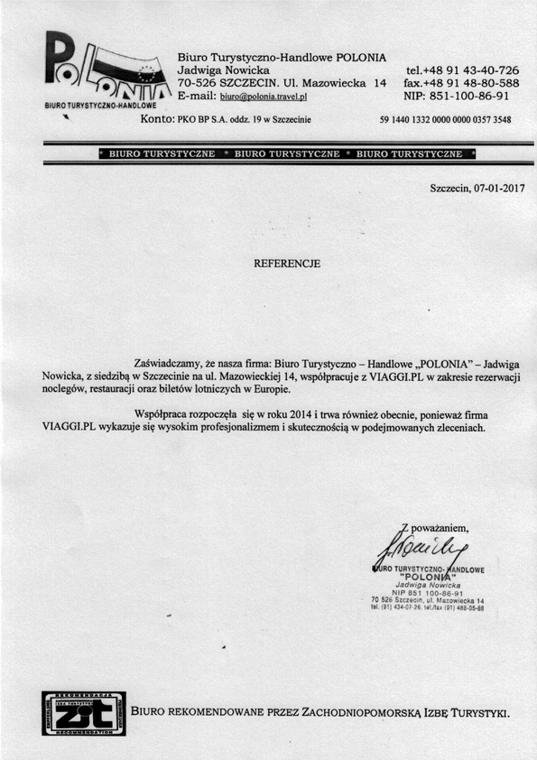 Referencja od firmy BT-H POLONIA
