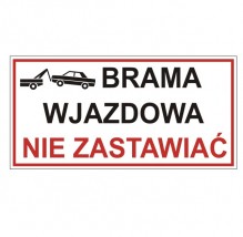 Tabliczka informacyjna porządkowa - Sklep drogowy ZNAGAR Warszawa