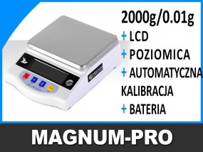 Waga jubilerska laboratoryjna precyzyjna 2kg/0,01g - MAGNUM-PRO Poczesna