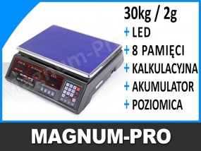 Waga sklepowa kalkulacyjna cenowa 30kg czarna - MAGNUM-PRO Poczesna