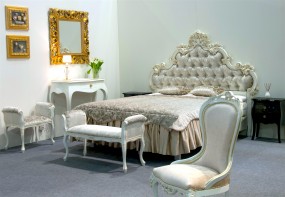 Łóżko z tapicerowanym zagłówkiem - GREEN VALLEY Radomsko