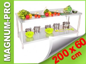 Stół gastronomiczny blat roboczy 200X60 - MAGNUM-PRO Poczesna