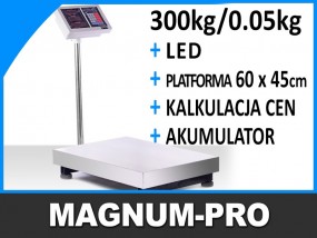 Waga platformowa magazynowa 300 kg cyfrowa 60x45 cm - MAGNUM-PRO Poczesna