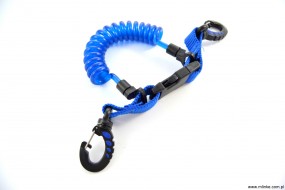 RETRAKTOR NURKOWY SPIRALNY NIEBIESKI KARABINEK-KARABINEK - mlinke sidemount Mogilno