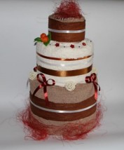 Tort z ręczników sześć elementów, Beżowy - Podusie.pl Kraków