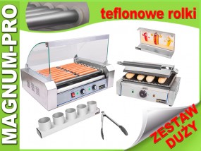 duży zestaw do HOT DOGÓW teflonowy podgrzewacz + grill + akcesoria - MAGNUM-PRO Poczesna