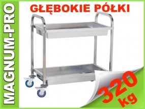 Wózek kelnerski transportowy głęboki 2 półki - MAGNUM-PRO Poczesna