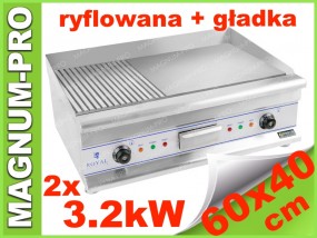 Podwójny grill płyta grillowa ryflowana/gładka 60cm - MAGNUM-PRO Poczesna