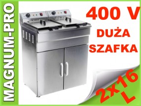 Podwójna frytkownica 2x16L z szafką frytownica 400V - MAGNUM-PRO Poczesna