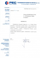 Referencja od firmy Przedsiębiorstwo Energetyki Cieplnej Sp. z o.o.