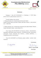 Referencja od firmy P.W. „POL-REM” Sp. z o.o.