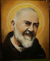  Ojciec Pio  portret olej na płótnie - Malarstwo Artystyczne Andrzej Masianis Toruń