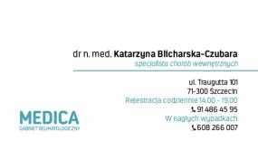 Reumatologia - Gabinet reumatologiczny Katarzyna Blicharska-Czubara Szczecin