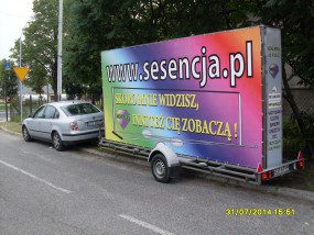 Przyczepa reklamowa z kierowcą - SESENCJA Ewelina Traczyńska Częstochowa
