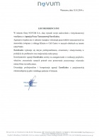 Referencja od firmy Novum S.A.