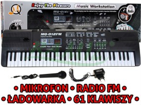 KEYBOARD SYNTEZATOR ORGANY RADIO FM ZASILACZ MIKROFON - Hurtownia Zabawek RAMIZ Kraków