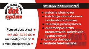 SYSTEMY DOMOFONOWE - DAT-SYSTEM Paweł Jaworek Żórawina