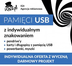 Projekt i wykonamie gadżetów reklamowych z pamięciami USB - iGit Agencja Reklamowa Tomasz Dutkiewicz Piastów