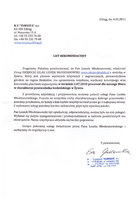 Referencja od firmy Biuro turystyczne Turysta Elbląg