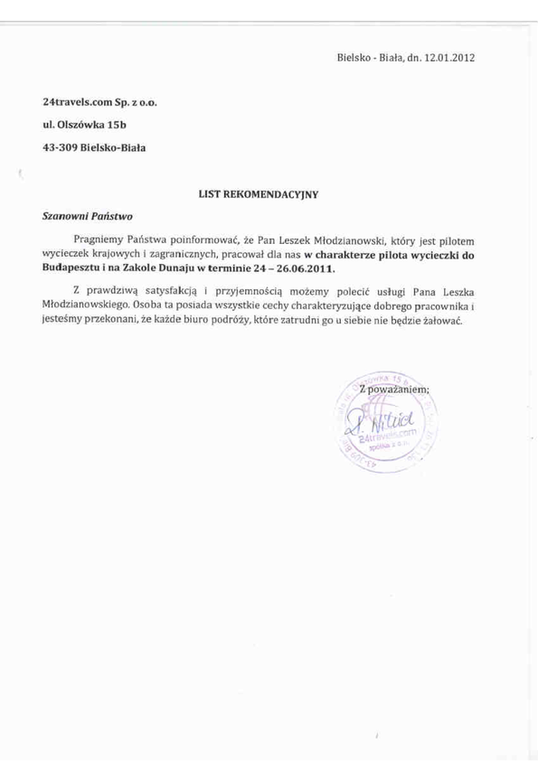 Referencja od firmy 24travels