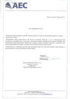 Referencja od firmy Aleuro Converting Trade Sp. z o.o.