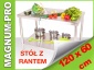 Stół gastronomiczny blat roboczy z rantem 120x60 - MAGNUM-PRO Poczesna