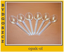 ŁYŻKA TWORZYWO EKONOMY TRANSPARENTNA 100 szt - OPAK-OL Bydgoszcz