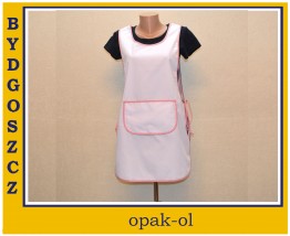 Fartuch uniwersalny typu karczek elanobawełna biały wiązany po bokach - OPAK-OL Bydgoszcz