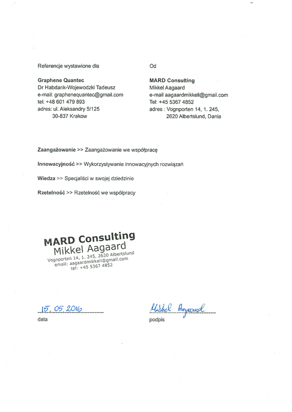 Referencja od firmy Mard Consulting Mikkel Aagaard