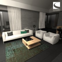 Projekt salonu z jadalnią - Karolina Matuszewska Koncept Studio Projektowe Bydgoszcz