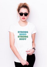 Sportowy T-shirt damski (biały)- STRONG - ALLBAG Wadowice