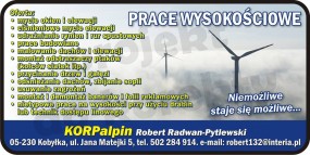 Prace na wysokości - KORP ALPIN Robert Radwan-Pytlewski Kobyłka