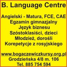 KOREPETYCJE Z ANGIELSKIEGIEGO - Bogusława Bogaczewicz Language Centre Łódź