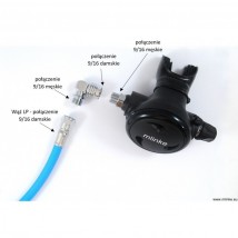 KĄTÓWKA 90 STOPNI LP 9/16 MĘSKIE NA LP 9/16 DAMSKIE - mlinke sidemount Mogilno