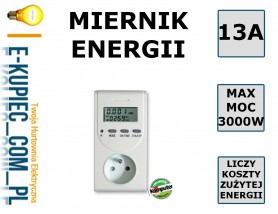 MIERNIK ENERGII 13A 3000W - Sklep elektryczny e-kupiec.com.pl Łomianki