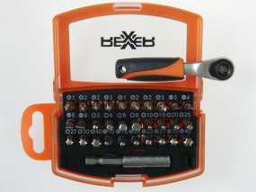 Końcówki wkrętakowe, komplet 33 szt. - REXXER Sp. z o.o. i Wspólnicy S.K. Warszawa