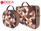 SKLEP KRATECZKA - Komplet patchworkowych walizek samolotowych z eco skóry DOCA F81 Łomianki