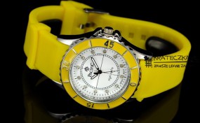 Damski silikonowy zegarek marki Pacifik - żółty  F56 - SKLEP KRATECZKA Łomianki