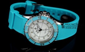 Damski silikonowy zegarek marki Pacifik - niebieski - F56 - SKLEP KRATECZKA Łomianki