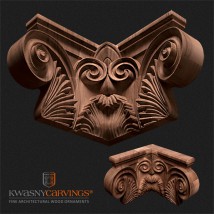 Hoek houten kapiteel - KWASNYCARVINGS - ornamenty drewniane Jaworze