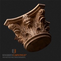 Corinthisch houten kapiteel - KWASNYCARVINGS - ornamenty drewniane Jaworze