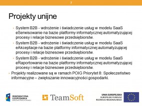 Projekty unijne TeamSoft Sp. z o.o. - TeamSoft Sp. o.o. Warszawa