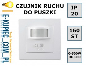 CZUJNIK RUCHU 500W 160* P/T Łomianki - Sklep elektryczny e-kupiec.com.pl