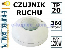 B50-SES05WH CZUJNIK RUCHU 1200W  IP20 360ST SUFITOWY BIAŁY - Sklep elektryczny e-kupiec.com.pl Łomianki