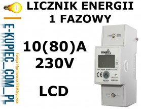 Licznik ENERGI 1 FAZOWY 5 (80)A - Sklep elektryczny e-kupiec.com.pl Łomianki