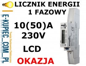 Licznik ENERGII 1 FAZOWY 5 (32)A 1-POLOWY - Sklep elektryczny e-kupiec.com.pl Łomianki