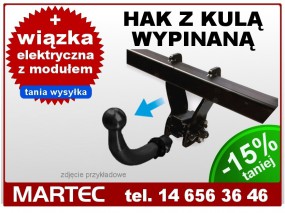 Hak holowniczy z kulą odpinaną automatycznie - MARTEC Tarnów