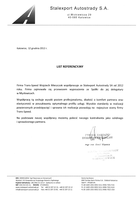 Referencja od firmy Stalexport Autostrady S.A.