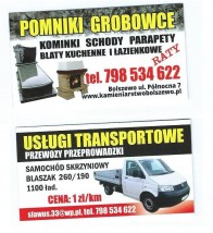 Usługi kamieniarskie i transportowe - Usługi kamieniarskie - transportowe Bolszewo